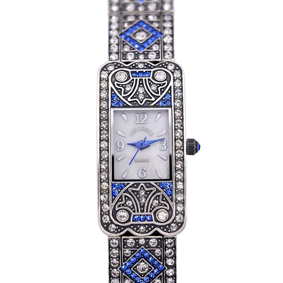 Adrienne Vitani Ladies Limited Edition Silver Plated Sapphire Blue MOP Watch main image 8